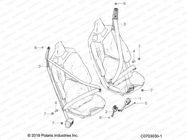 BODY | BODY, SEAT BELT MOUNTING, FRONT, STANDARD - Z20R4E92AH/BH/AT/BT (C0703030-1)