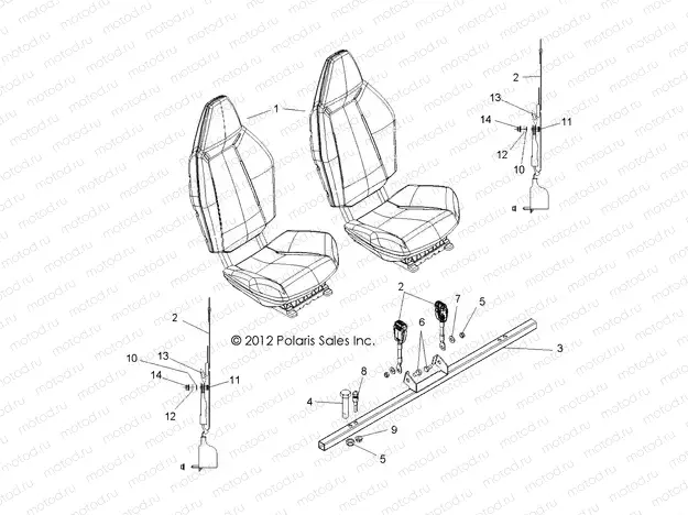 BODY | BODY, SEAT MOUNTING and BELTS - R13VH57AD/6EAK (49RGRSEATMTG13RZR600)
