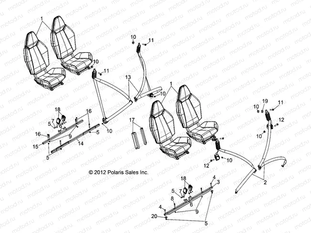 BODY | BODY, SEAT MOUNTING and BELTS - R13XE76AD/EAI (49RGRSEATMTG13RZR4)