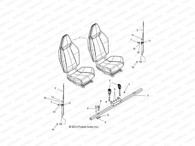 BODY | BODY, SEAT MOUNTING and BELTS - Z15VHA57FJ (49RGRSEATMTG14RZR570)