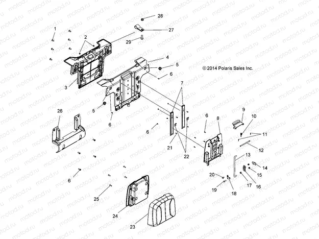 BODY | BODY, SEAT, PASSENGER, BACK - A22SWE57F1/S57C1/C2/C5 (49ATVSEATBACK15570X2)