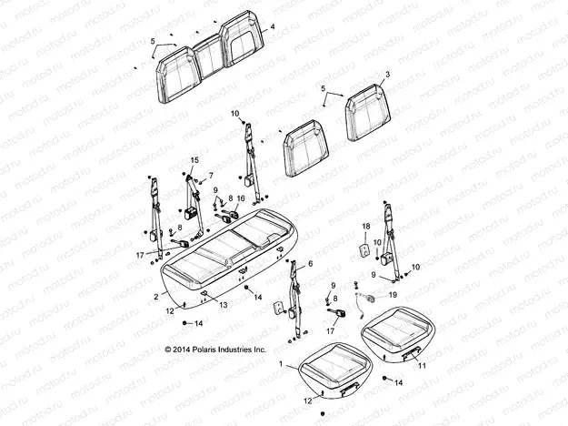 BODY | BODY, SEAT, REAR BENCH - R15RUA87/E87/YAA/ZAC ALL OPTIONS (5 OCCUPANTS) (49RGRSEAT15CREW)