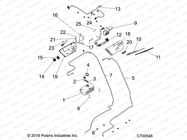 BODY | BODY, WATER BOTTLE, WIPER AND HARNESSES (ROOF) - R20RSU99A/B (C700548-2)