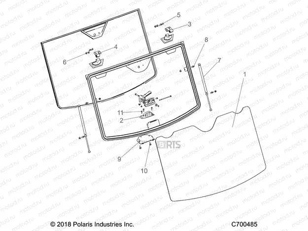 BODY | BODY, WINDSHIELD, TIP OUT- R19RRU99/A/B (C700485)