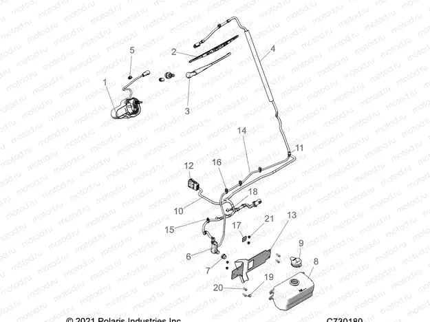 BODY | BODY, WINDSHIELD WIPER and WASHER BOTTLE ASM. - R22M4U57B5 (C730180)