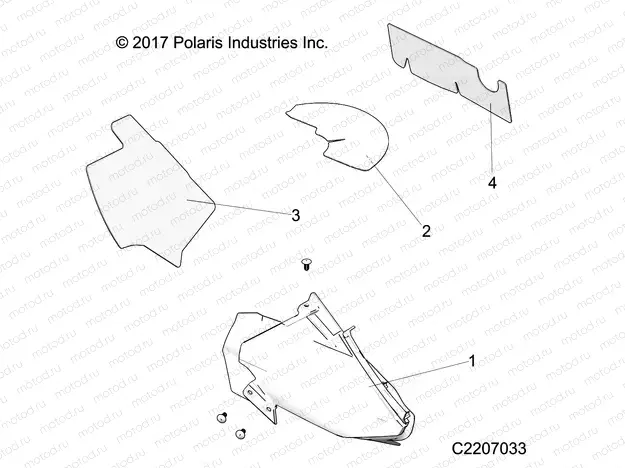 BODY PANELS | BODY PANELS, THERMAL SHIELDS - A-17-01-A Applies to 2015-2016 Sportsman 850/1000 Touring Models AFTER Safety Recall A-17-01-A has been completed.  (C2207033)