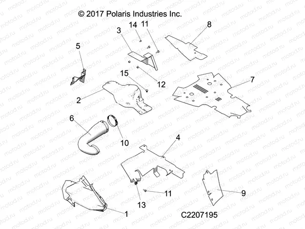BODY PANELS | BODY PANELS, THERMAL SHIELDS - A-17-01-B Applies to 2016 Sportsman 850/1000 High Lifter Models AFTER Safety Recall A-17-01-B has been completed  (C2207195)