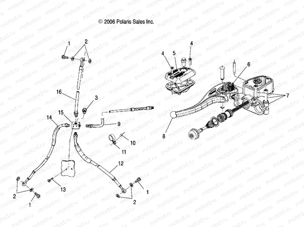 BRAKE | BRAKE, HAND/BRAKE LINE - A07CA32AA (49ATVCONTROLSBOSS)