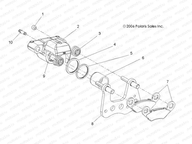 BRAKE CALIPER | BRAKE CALIPER, FRONT - A07MH76FA (49ATVBRAKEFRT075EFIIN)