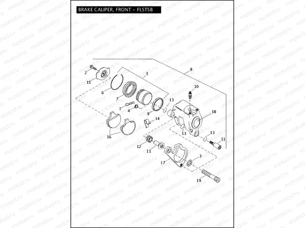 BRAKE CALIPER, FRONT - FLSTSB