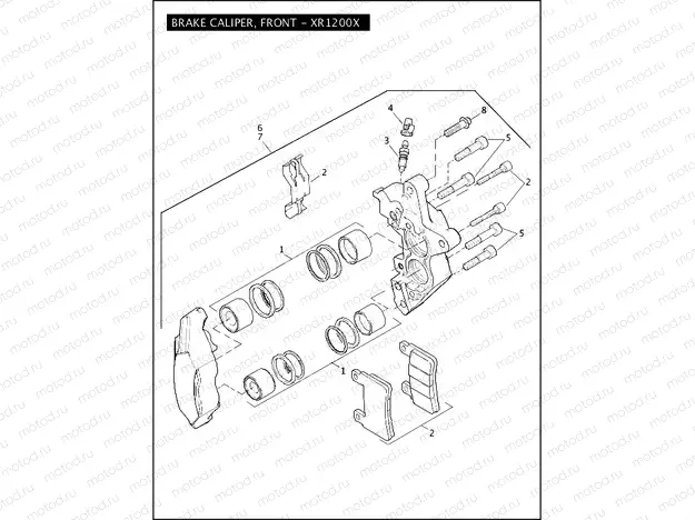 BRAKE CALIPER, FRONT - XR1200X