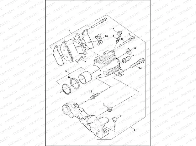 BRAKE CALIPER, REAR - 883L/N/R, 1200C/CA/CB/CP/V/X