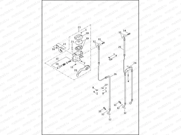 BRAKE CONTROL, FRONT - 883L/N/R, 1200C/CA/CB/CP/V/X