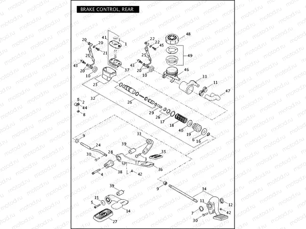 BRAKE CONTROL, REAR (1 OF 2)
