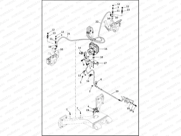 BRAKE LINES AND MODULE, REAR - ABS
