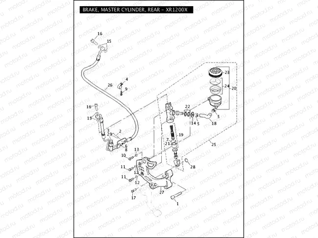 BRAKE, MASTER CYLINDER, REAR - XR1200X