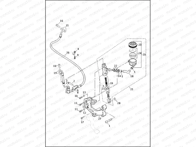 BRAKE, MASTER CYLINDER, REAR - XR1200X