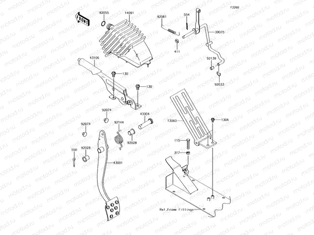 Brake Pedal/Throttle Lever