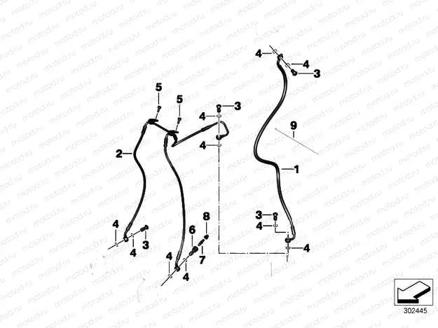 Brake pipe front ABS
