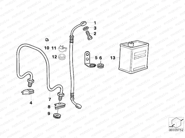 Brake pipe/front brake hose