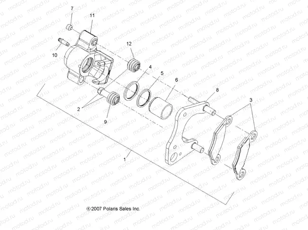BRAKES | BRAKES, BRAKE CALIPER, FRONT - A17SES57C1/C2/C7/CL/E1/E2/E7/EL/SET57C1/C2/E1/E2 (49ATVCALIPER08X2500QUAD)