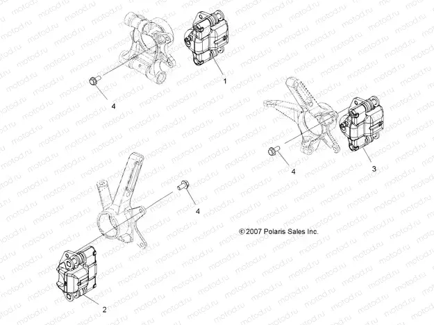 BRAKES | BRAKES, BRAKE CALIPER MOUNTING - A08LH46AQ/AX/AZ (49ATVCALIPERMTG08SP400)