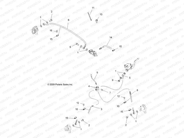 BRAKES | BRAKES, BRAKE LINES - A10DH50AX/AZ (49ATVBRAKELINE10SP500TRG)