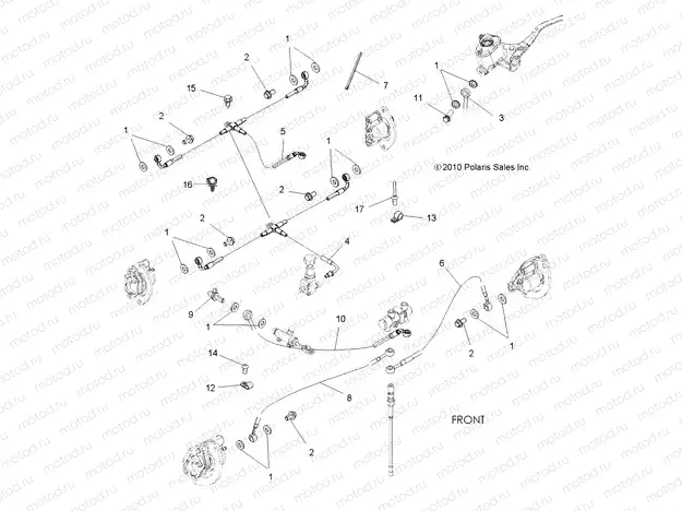 BRAKES | BRAKES, BRAKE LINES - A13DN5EFL (49ATVBRAKELINE11SPX2550I)