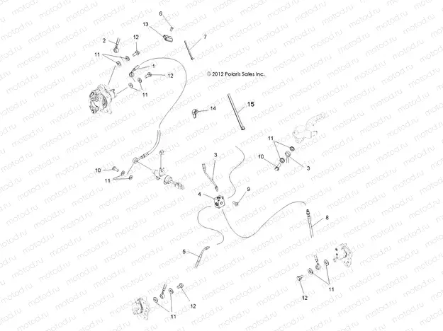 BRAKES | BRAKES, BRAKE LINES - A13MB46TH (49ATVBRAKELINE13SP500TR)