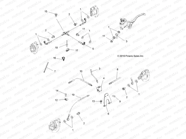 BRAKES | BRAKES, BRAKE LINES - A13TN55AA/AZ (49ATVBRAKELINE11SPX2550)