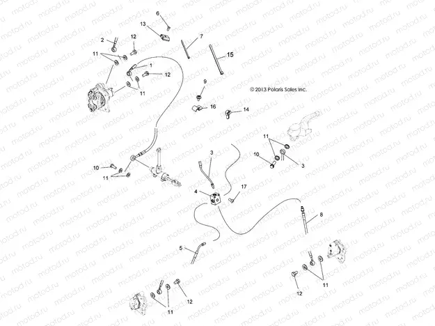 BRAKES | BRAKES, BRAKE LINES - A15SAA32EH (49ATVBRAKELINE14SP570)