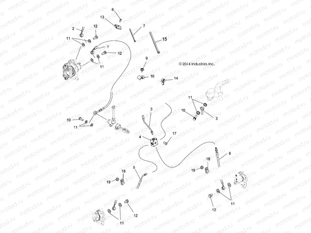 BRAKES | BRAKES, BRAKE LINES - A15SHD57AC/E57AS/AM/L57AK (49ATVBRAKELINE15570SP)