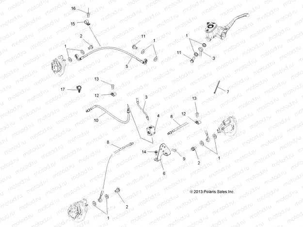 BRAKES | BRAKES, BRAKE LINES - A15SXE85AS/AM/A85AA/AC/AJ (49ATVBRAKELINE14SP550)