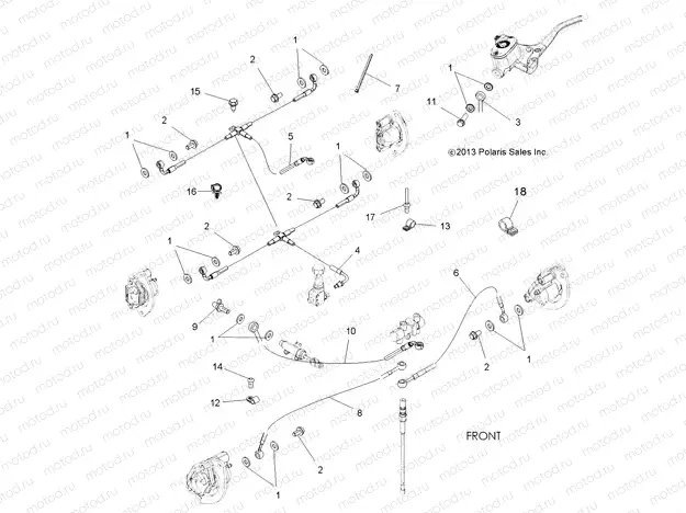 BRAKES | BRAKES, BRAKE LINES - A15SXE95FK (49ATVBRAKELINE14SCRAM850I)