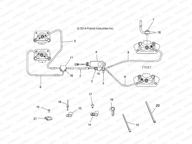BRAKES | BRAKES, BRAKE LINES AND MASTER CYLINDER - A15DAH32EJ (49ATVBRAKELINE15325HD)
