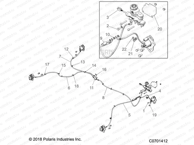 BRAKES | BRAKES, BRAKE LINES and MASTER CYLINDER - R20MAA57K1 (49RGRBRAKELINESC0701412)