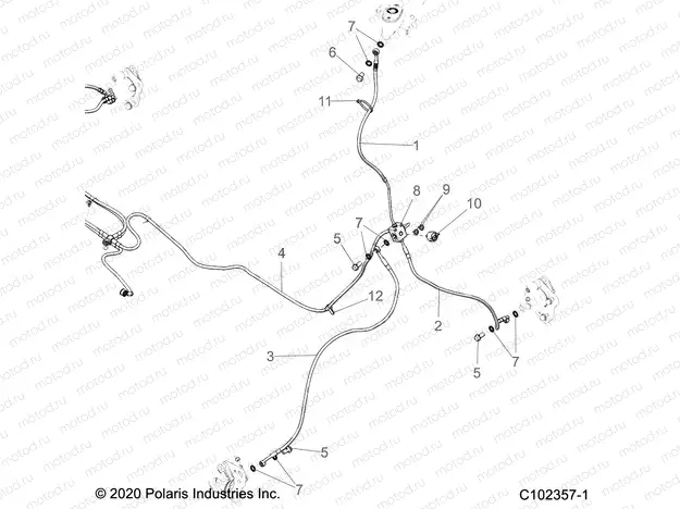 BRAKES | BRAKES, BRAKE LINES, FRONT - A20S6E57A1/3A1 (C102357-1)