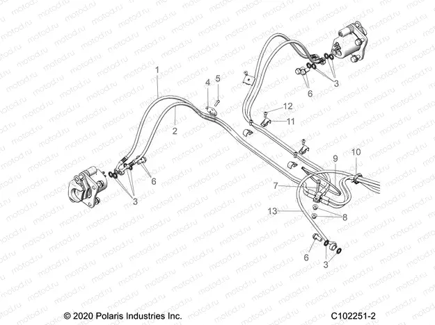 BRAKES | BRAKES, BRAKE LINES, REAR - A22SWE57F1/S57C1/C2/C5 (C102251-2)