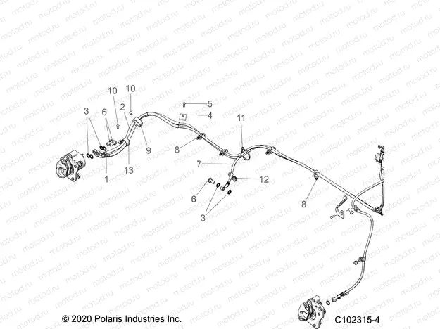 BRAKES | BRAKES, BRAKE LINES REAR - A23SEA57F1/T57C1/C2/F1 (C102315-4)