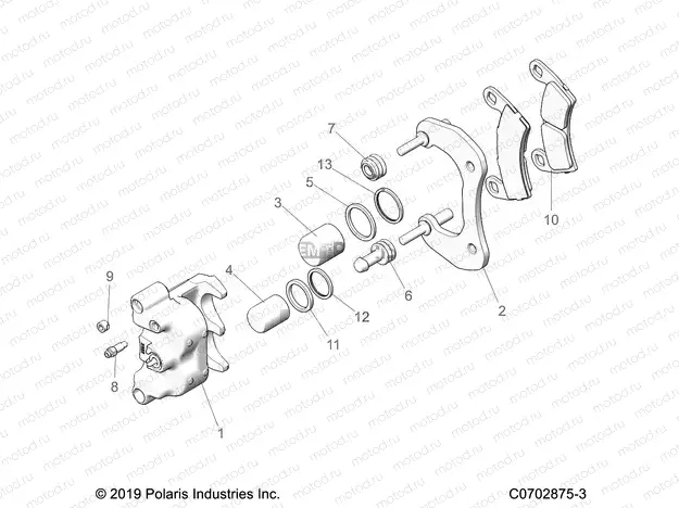 BRAKES | BRAKES, CALIPER, REAR - Z20RAB92AC/BC/AR/BR/D92AC/BC/AR/BR (C0702875-3)