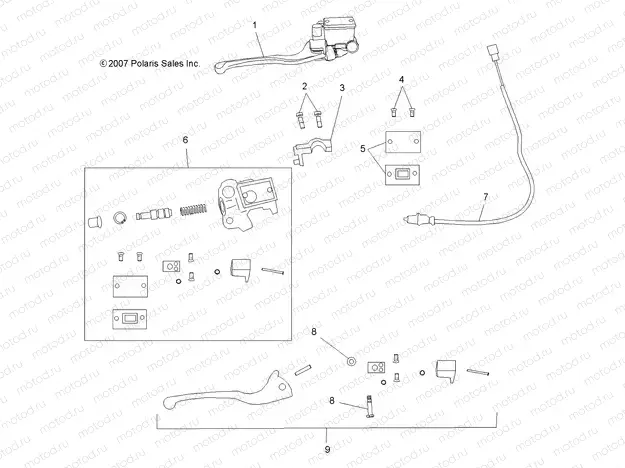 BRAKES | BRAKES, FRONT BRAKE and MASTER CYLINDER - A08GJ45AA (49ATVMCLH07OUT525)