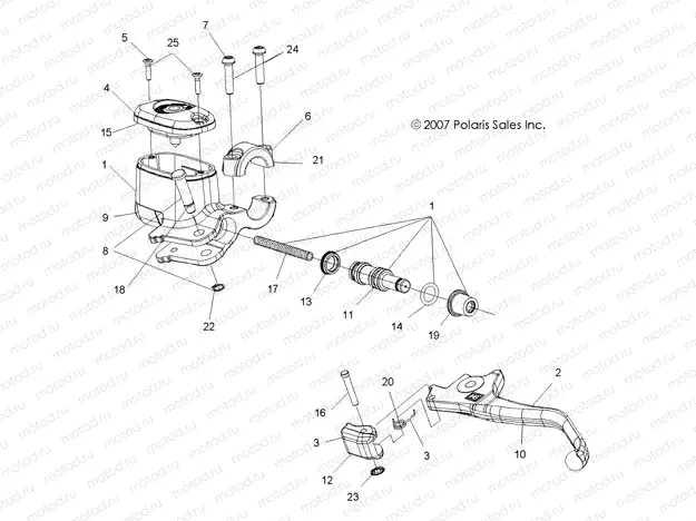 BRAKES | BRAKES, FRONT BRAKE LEVER and MASTER CYLINDER - A08MN50AF/AN/AQ/AR/AS/AT/AW/AX (49ATVMCLH08SP500)