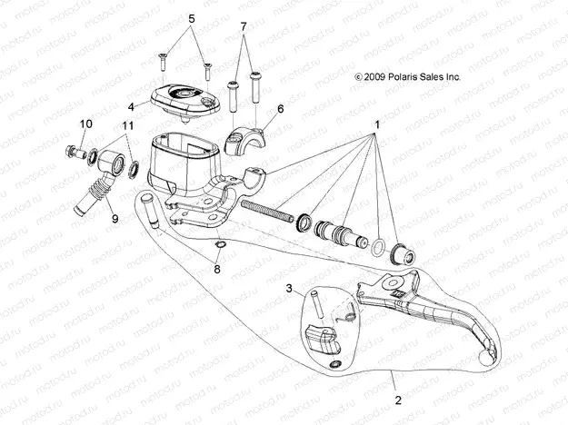BRAKES | BRAKES, FRONT BRAKE LEVER and MASTER CYLINDER - A13EA32FA (49ATVMCLH10BOSSI)