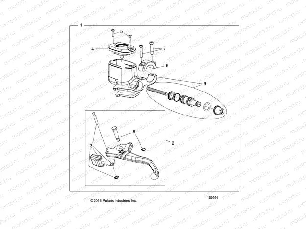 BRAKES | BRAKES, FRONT BRAKE LEVER and MASTER CYLINDER - A18S6S57C1/CL (100994)