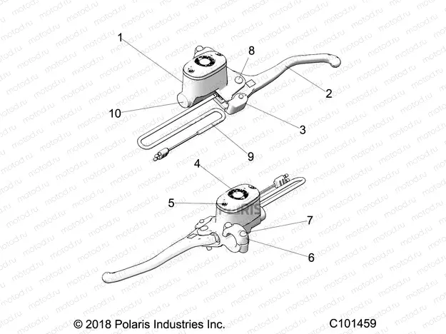 BRAKES | BRAKES, FRONT BRAKE LEVER and MASTER CYLINDER - A20SGE95AK (C101459)