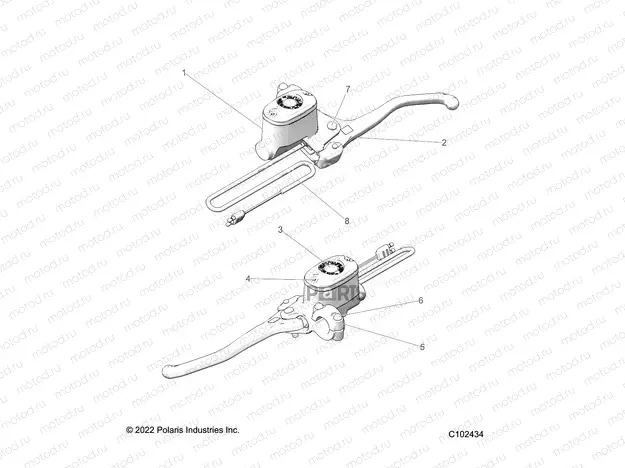 BRAKES | BRAKES, FRONT BRAKE LEVER and MASTER CYLINDER - A23SEA57F1/T57C1/C2/F1 (C103434)