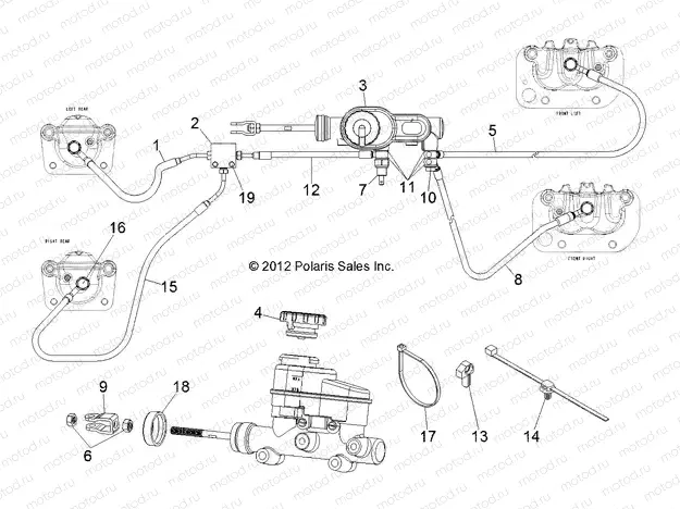BRAKES | BRAKES, LINES and MASTER CYLINDER - R13WH50AG/AH/AR/AX (49RGRBRAKELINES13500CREW)