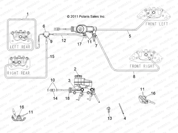 BRAKES | BRAKES, LINES and MASTER CYLINDER - R13WH90DG (49RGRBRAKELINES12DCREW)