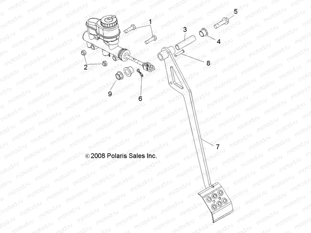BRAKES | BRAKES, PEDAL and MASTER CYLINDER MOUNTING - R13RC08GA/GH/FA/FH (49RGRBRAKEFOOT10)