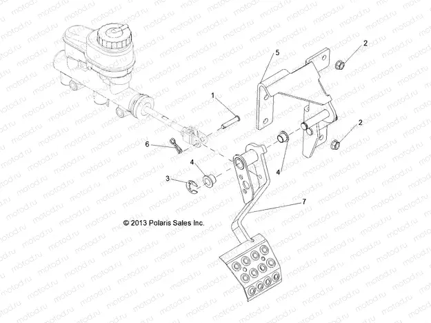 BRAKES | BRAKES, PEDAL and MASTER CYLINDER MOUNTING - R15RUA57AA/E57AC (49RGRBRAKEFOOT14CREW)